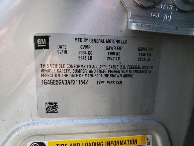 Photo 10 from auction – 2010 BUICK LACROSSE C with VIN 1G4GE5GV3AF211542