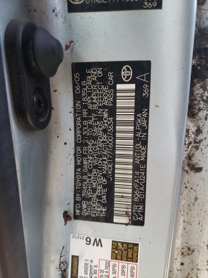 Photo 10 from auction – 2006 TOYOTA SCION TC with VIN JTKDE177160073634