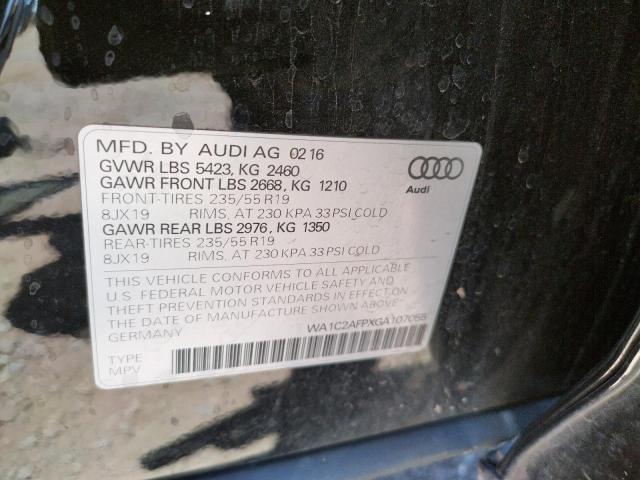 Photo 10 from auction – 2016 AUDI Q5 PREMIUM with VIN WA1C2AFPXGA107055
