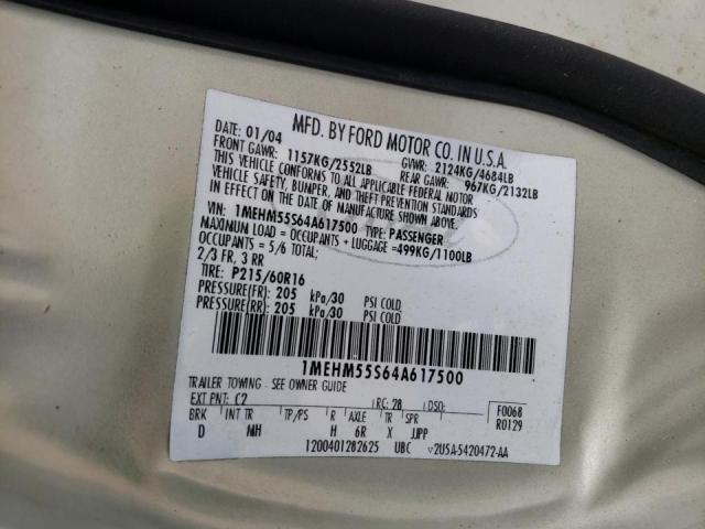 Photo 10 from auction – 2004 MERCURY SABLE LS P with VIN 1MEHM55S64A617500