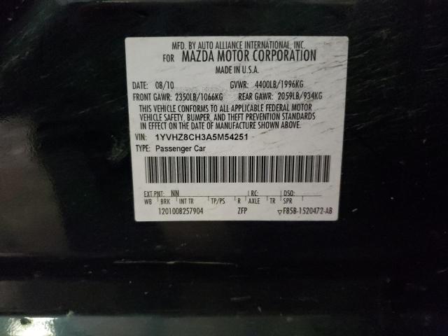 Photo 10 from auction – 2010 MAZDA 6 I with VIN 1YVHZ8CH3A5M54251