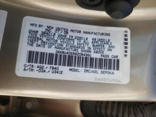 Photo 10 from auction – 2009 TOYOTA COROLLA BA with VIN 1NXBU40E89Z084991