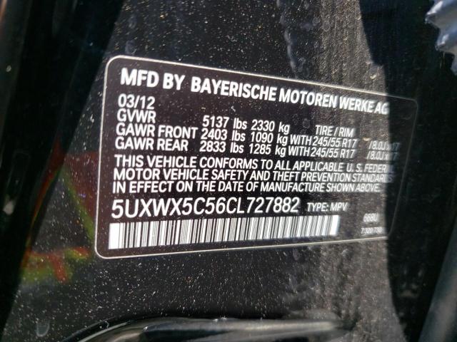 Photo 10 from auction – 2012 BMW X3 XDRIVE2 with VIN 5UXWX5C56CL727882