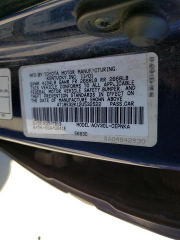 Photo 10 from auction – 2002 TOYOTA CAMRY LE with VIN 4T1BE32K12U532522