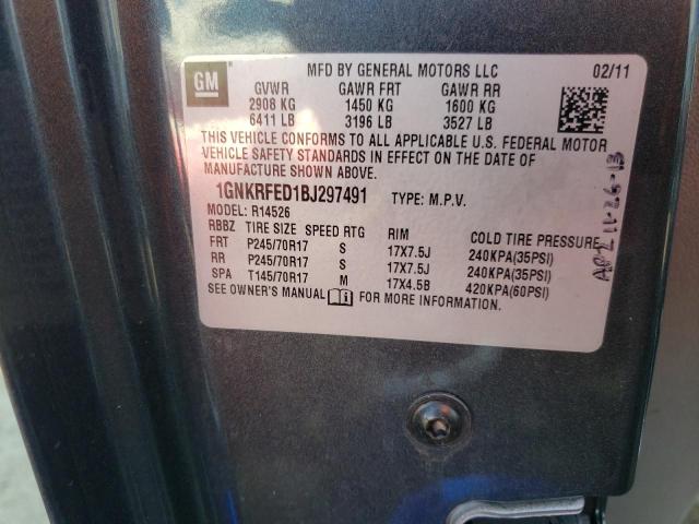 Photo 10 from auction – 2011 CHEVROLET TRAVERSE L with VIN 1GNKRFED1BJ297491