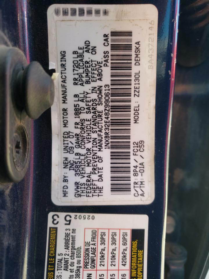 Photo 10 from auction – 2008 TOYOTA COROLLA CE with VIN 1NXBR32E48Z990613