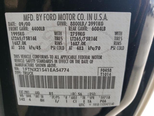 Photo 10 from auction – 2001 FORD F250 SUPER with VIN 1FTNX21S41EA54774