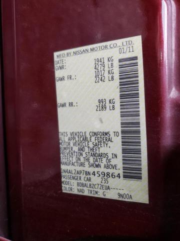 Photo 10 from auction – 2011 NISSAN ALTIMA BAS with VIN 1N4AL2AP7BN459864