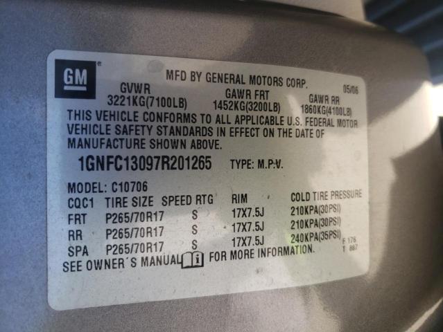 Photo 10 from auction – 2007 CHEVROLET TAHOE C150 with VIN 1GNFC13097R201265