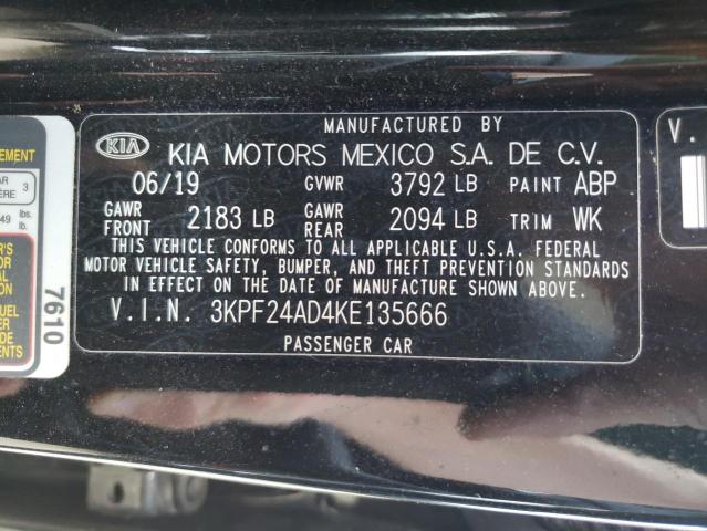 Photo 10 from auction – 2019 KIA FORTE FE with VIN 3KPF24AD4KE135666