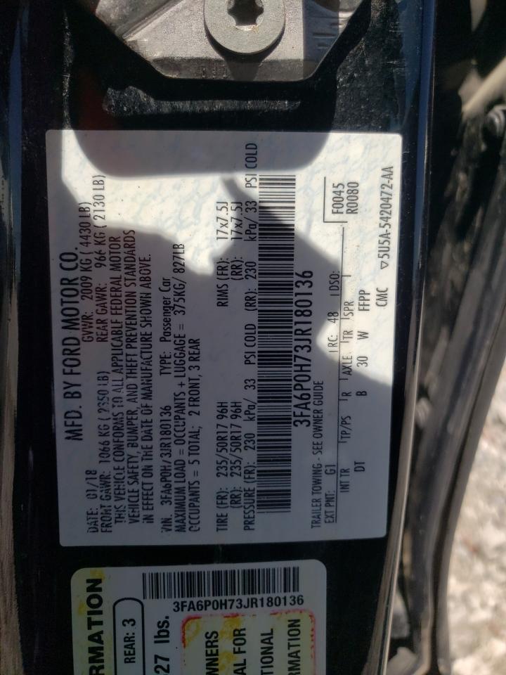 Photo 10 from auction – 2018 FORD FUSION SE with VIN 3FA6P0H73JR180136