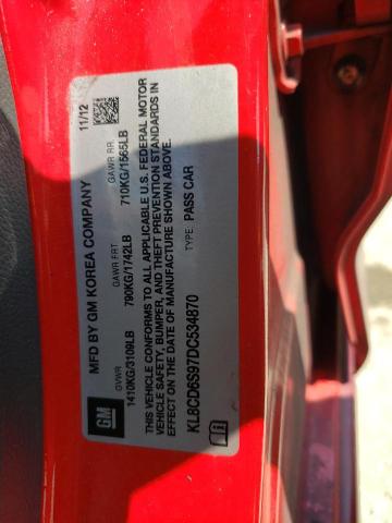 Photo 10 from auction – 2013 CHEVROLET SPARK 1LT with VIN KL8CD6S97DC534870