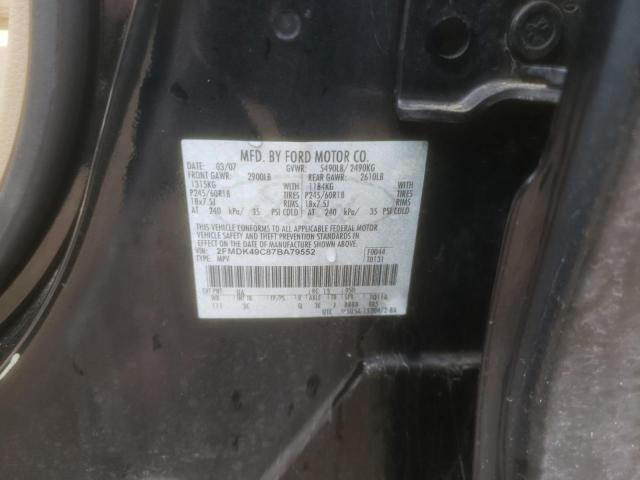 Photo 10 from auction – 2007 FORD EDGE SEL P with VIN 2FMDK49C87BA79552