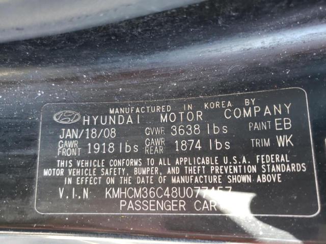 Photo 10 from auction – 2008 HYUNDAI ACCENT GS with VIN KMHCM36C48U077457