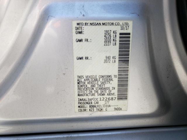 Photo 10 from auction – 2018 NISSAN ALTIMA 2.5 with VIN 1N4AL3AP3JC122687