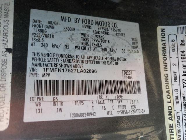 Photo 10 from auction – 2007 FORD EXPEDITION with VIN 1FMFK17527LA02896
