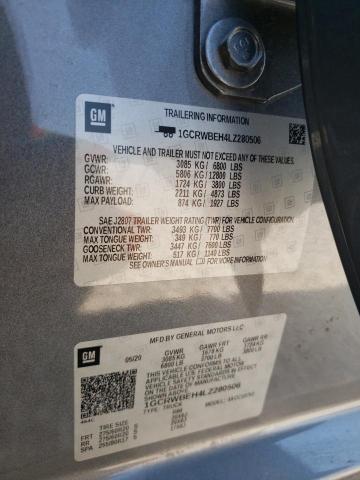 Photo 10 from auction – 2020 CHEVROLET SILVERADO with VIN 1GCRWBEH4LZ280506