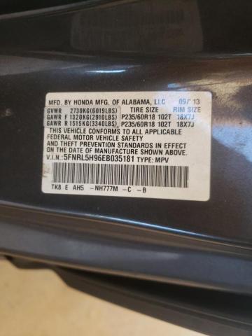 Photo 10 from auction – 2014 HONDA ODYSSEY TO with VIN 5FNRL5H96EB035181
