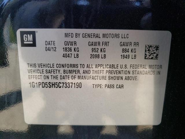 Photo 10 from auction – 2012 CHEVROLET CRUZE LS with VIN 1G1PD5SH5C7337190