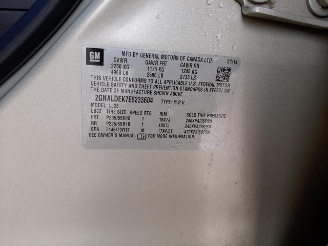 Photo 10 from auction – 2014 CHEVROLET EQUINOX LT with VIN 2GNALDEK7E6233604