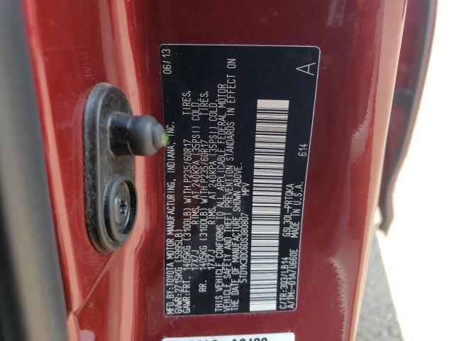 Photo 10 from auction – 2013 TOYOTA SIENNA XLE with VIN 5TDYK3DC6DS380807