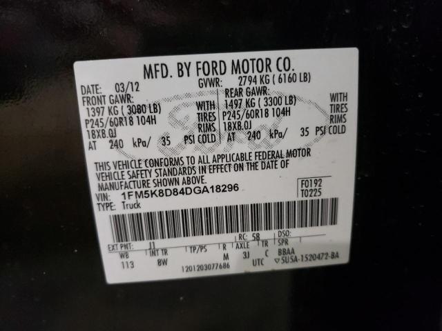 Photo 10 from auction – 2013 FORD EXPLORER X with VIN 1FM5K8D84DGA18296