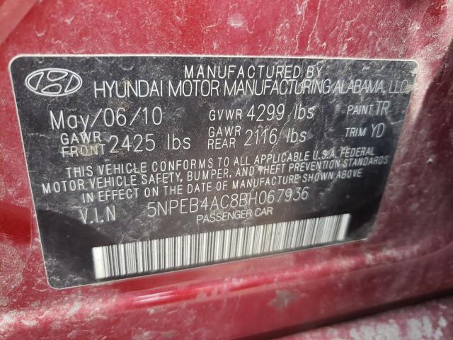 Photo 10 from auction – 2011 HYUNDAI SONATA GLS with VIN 5NPEB4AC8BH067936