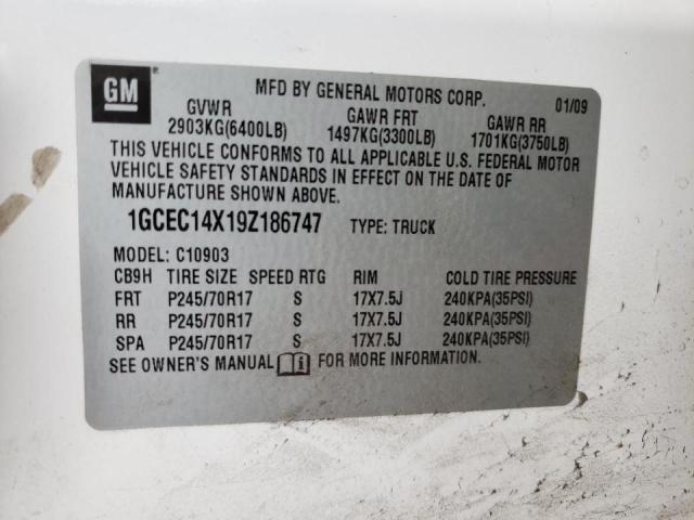 Photo 10 from auction – 2009 CHEVROLET SILVERADO with VIN 1GCEC14X19Z186747