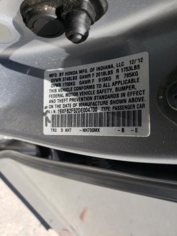 Photo 10 from auction – 2013 HONDA CIVIC LX with VIN 19XFB2F52DE004700
