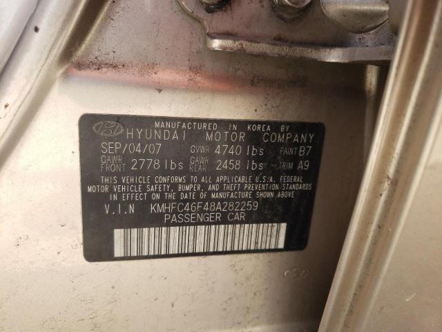Photo 10 from auction – 2008 HYUNDAI AZERA SE with VIN KMHFC46F48A282259