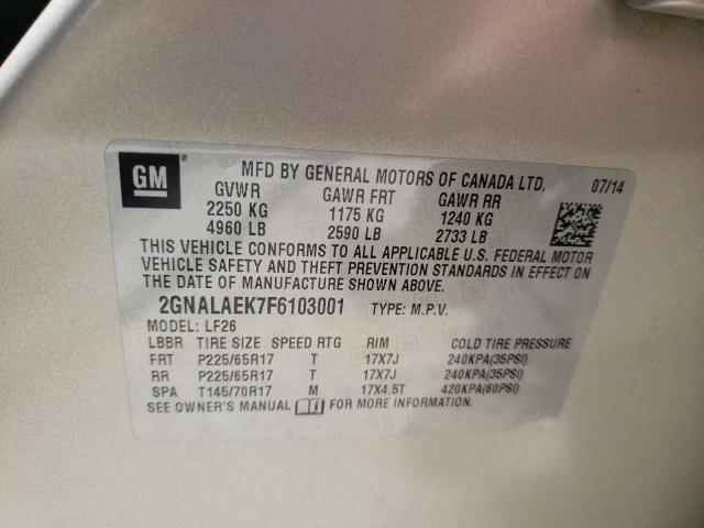 Photo 10 from auction – 2015 CHEVROLET EQUINOX LS with VIN 2GNALAEK7F6103001