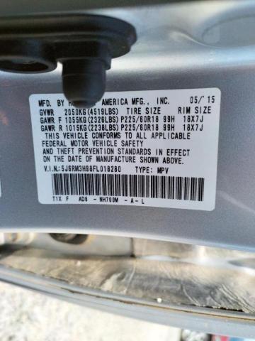 Photo 10 from auction – 2015 HONDA CR-V TOURI with VIN 5J6RM3H98FL018280