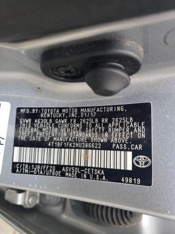 Photo 10 from auction – 2017 TOYOTA CAMRY LE with VIN 4T1BF1FK2HU386622