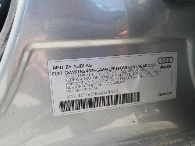 Photo 10 from auction – 2008 AUDI A4 2.0T QU with VIN WAUDF78E98A034529