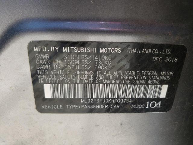 Photo 10 from auction – 2019 MITSUBISHI MIRAGE G4 with VIN ML32F3FJ9KHF09734