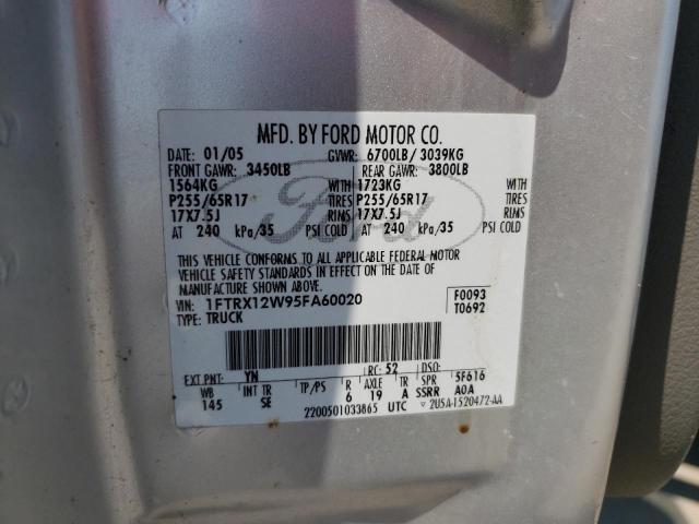 Photo 10 from auction – 2005 FORD F150 with VIN 1FTRX12W95FA60020