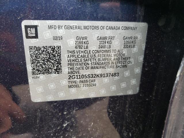 Photo 10 from auction – 2019 CHEVROLET IMPALA PRE with VIN 2G1105S32K9137483