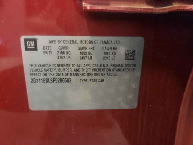 Photo 10 from auction – 2015 CHEVROLET IMPALA LT with VIN 2G1115SL8F9286502