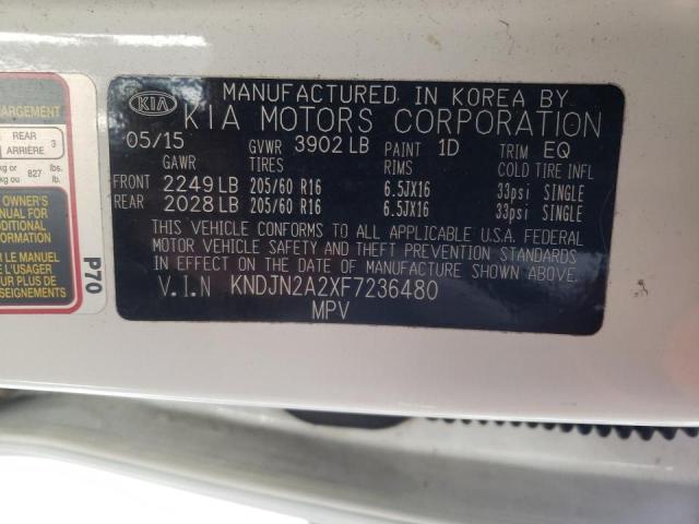 Photo 10 from auction – 2015 KIA SOUL with VIN KNDJN2A2XF7236480