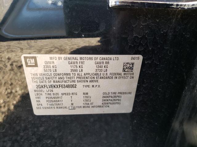 Photo 10 from auction – 2015 GMC TERRAIN SL with VIN 2GKFLVEKXF6348062