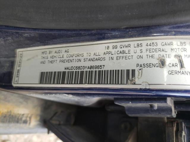 Photo 10 from auction – 2000 AUDI A4 1.8T QU with VIN WAUDC68D3YA069657