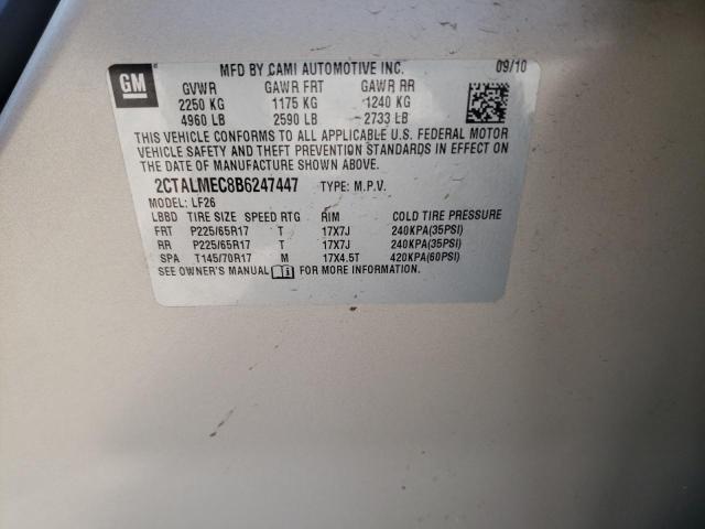 Photo 10 from auction – 2011 GMC TERRAIN SL with VIN 2CTALMEC8B6247447