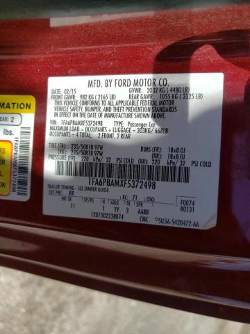 Photo 10 from auction – 2015 FORD MUSTANG with VIN 1FA6P8AMXF5372498