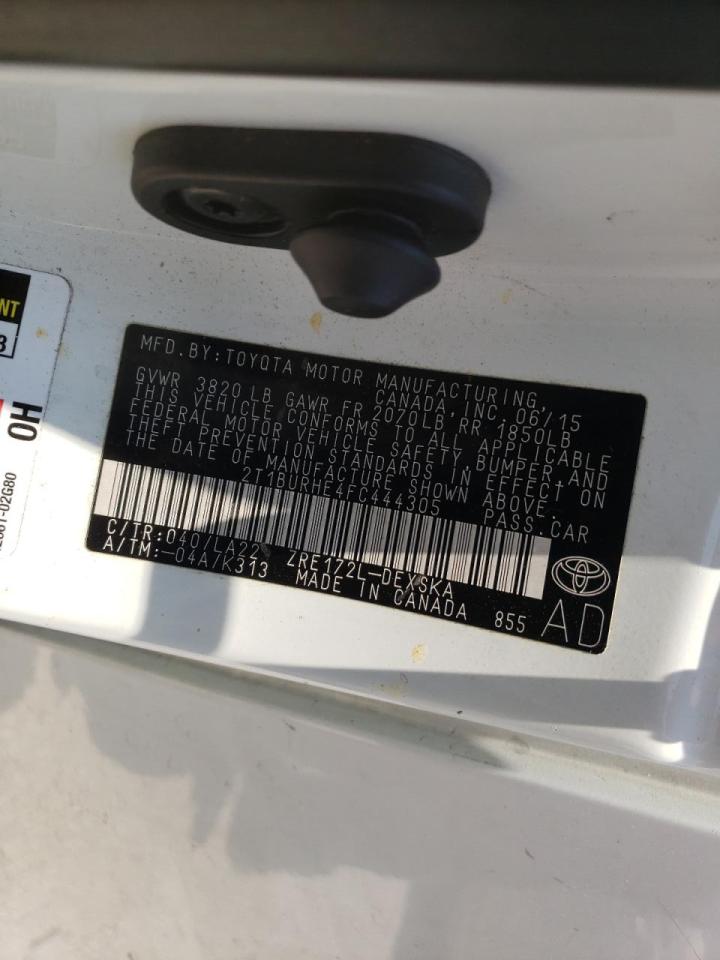 Photo 10 from auction – 2015 TOYOTA COROLLA L with VIN 2T1BURHE4FC444305