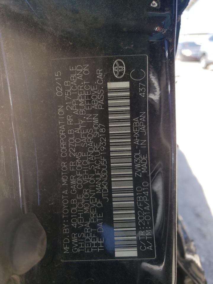 Photo 10 from auction – 2015 TOYOTA PRIUS with VIN JTDKN3DU5F1932187
