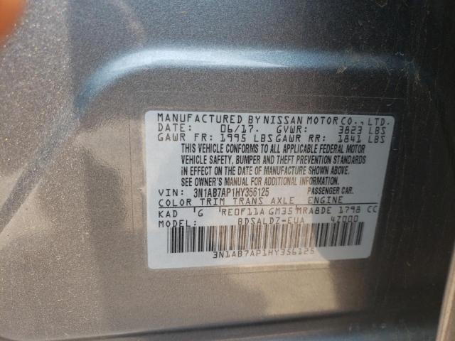 Photo 10 from auction – 2017 NISSAN SENTRA S with VIN 3N1AB7AP1HY356125