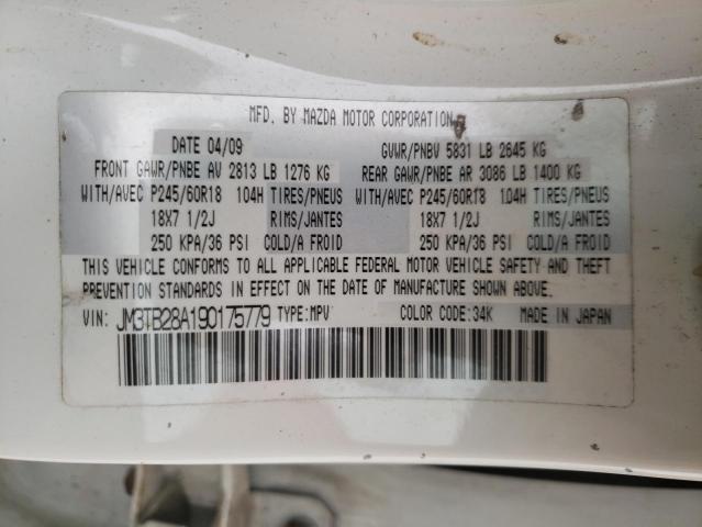 Photo 10 from auction – 2009 MAZDA CX-9 with VIN JM3TB28A190175779