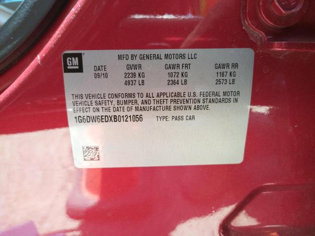 Photo 10 from auction – 2011 CADILLAC STS LUXURY with VIN 1G6DW6EDXB0121056