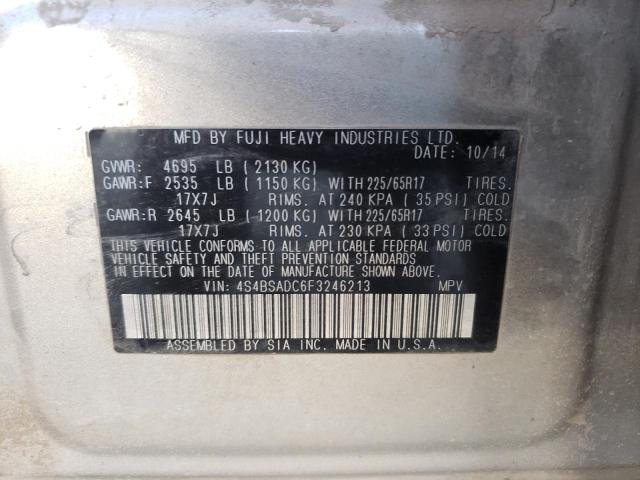 Photo 10 from auction – 2015 SUBARU OUTBACK 2. with VIN 4S4BSADC6F3246213