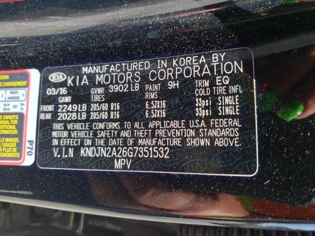 Photo 10 from auction – 2016 KIA SOUL with VIN KNDJN2A26G7351532